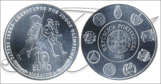 Portugal - 2007 - Monedas euros en plata - FDC / MS - 10 € año 2007 / Olimpiada Paises Iberoamericanos