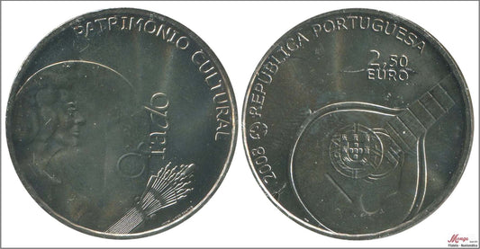 Portugal - 2008 - Monedas Euros circulación - S/C / UNC - 2,50 € año 2008 / Patrimonico cultural / Guitarra