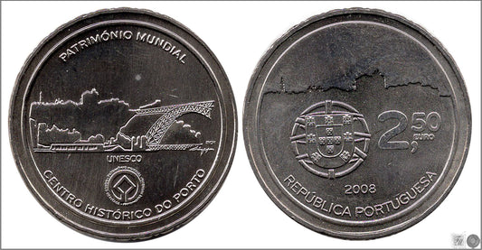 Portugal - 2008 - Monedas Euros circulación - S/C / UNC - 2´50 € Año 2008 / Unesco-Oporto