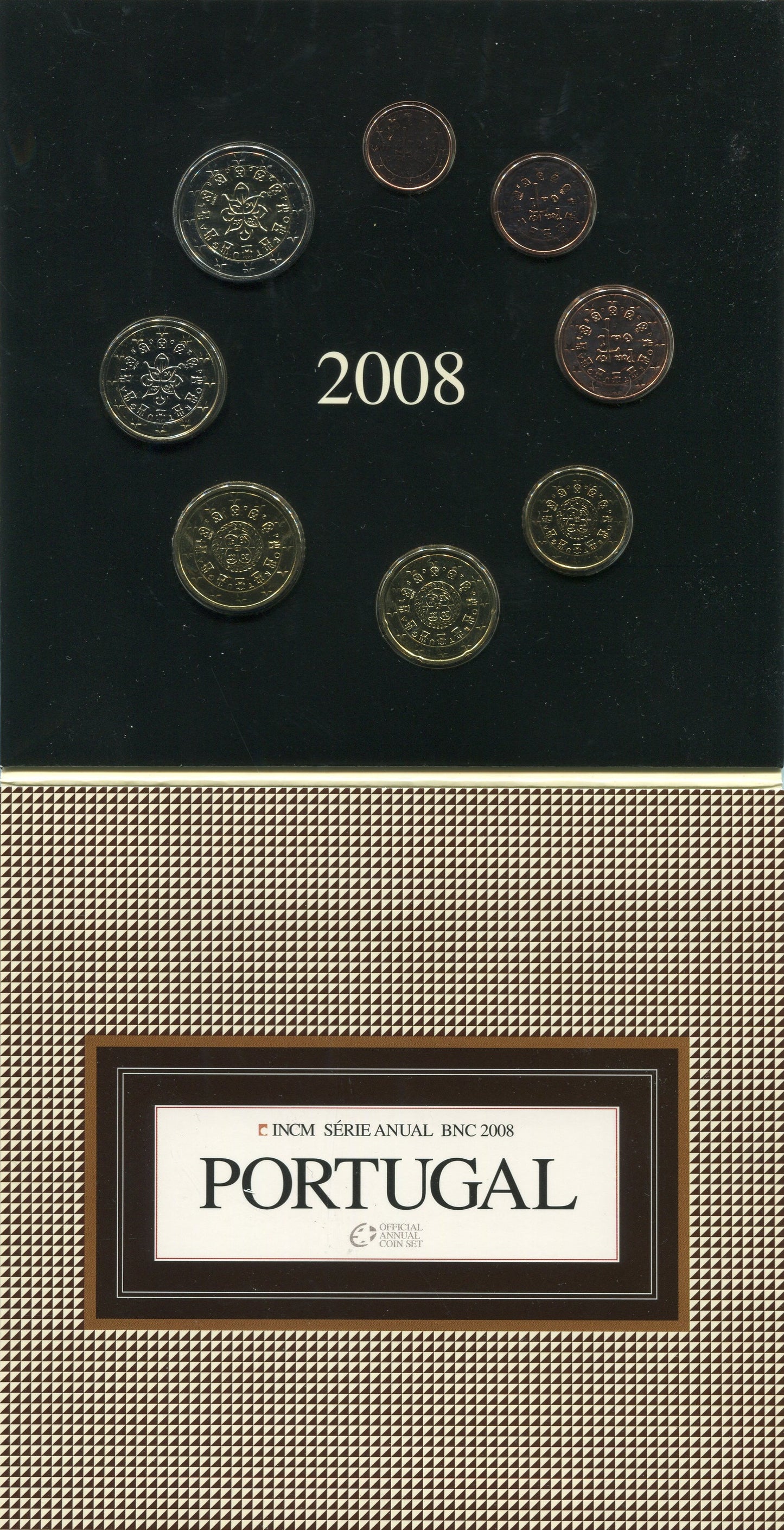 Portugal - 2008 - Monedas Euros en cartera oficial - FDC / MS - Cartera 2008 (8 monedas)