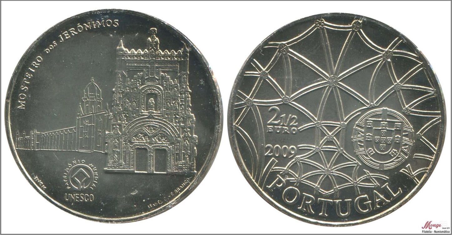 Portugal - 2009 - Monedas Euros circulación - S/C / UNC - 2,50 € año 2009 / Convento Jerónimos