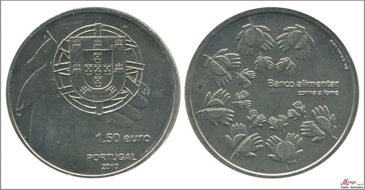 Portugal - 2010 - Monedas Euros circulación - S/C / UNC - 1,50 € 2010 / Banco Alimetario contra el hambre