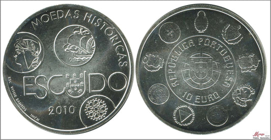 Portugal - 2010 - Monedas euros en plata - S/C / UNC - 10 € Año 2010 / Monedas Historicas