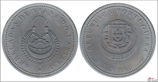 Portugal - 2013 - Monedas Euros circulación - S/C / UNC - 2,50 € Año 2013 / III Arrecadas de Viana do Castelo