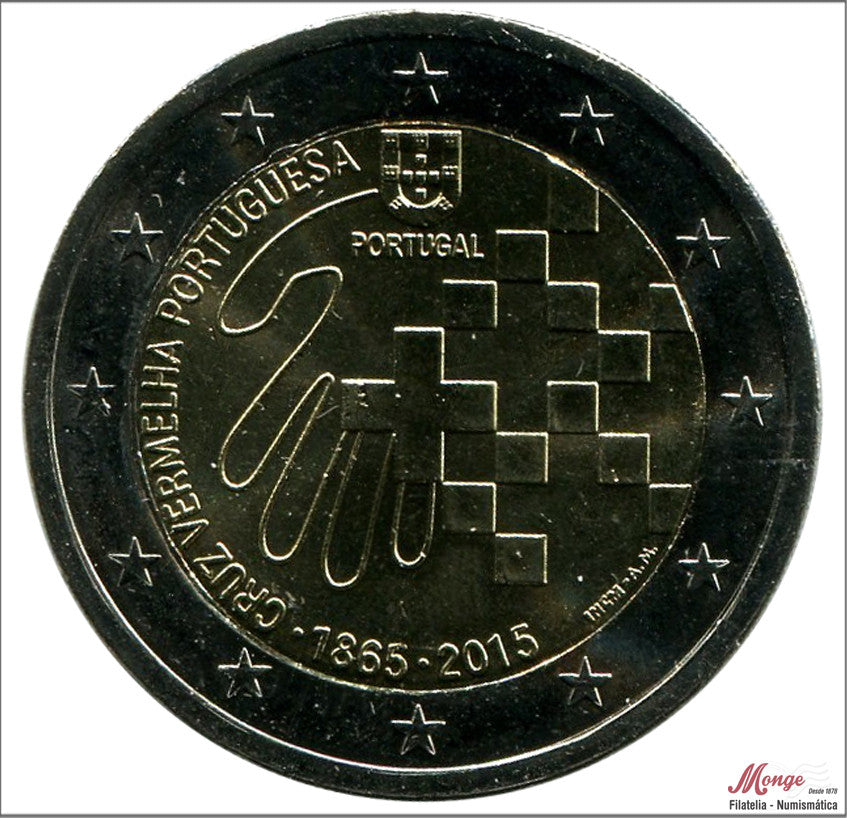 Portugal - 2015 - Monedas Euros circulación - S/C / UNC - 2 € Año 2015 / 150 Aniv. Cruz Roja