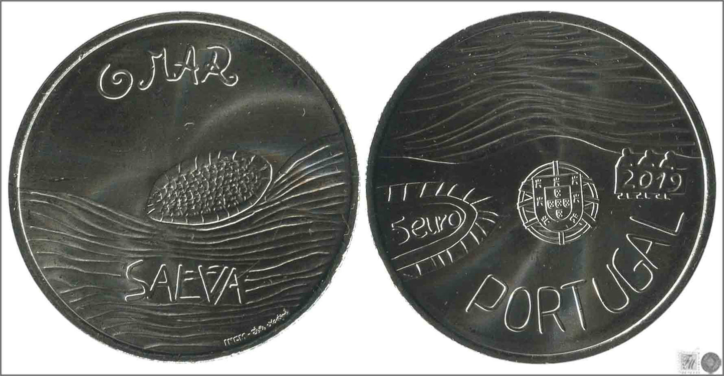 Portugal - 2019 - Monedas Euros circulación - S/C / UNC - 5 € Año 2019 2ª / Gmar - Salva