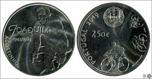 Portugal - 2019 - Monedas Euros circulación - S/C / UNC - 7,50 € Año 2019 2ª / Ciclismo Agostinho