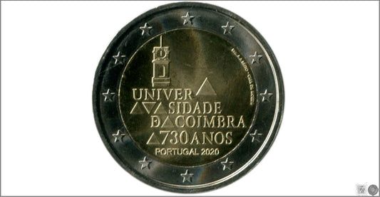 Portugal - 2020 - Monedas Euros circulación - S/C / UNC - 2 € Año 2020 / Universidad Coimbra