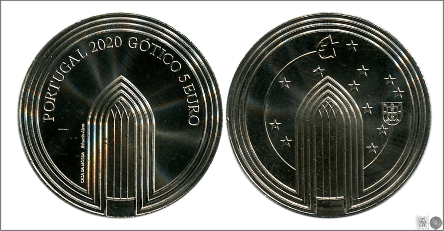 Portugal - 2020 - Monedas Euros circulación - S/C / UNC - 5 € Año 2020 / 4º Gotico