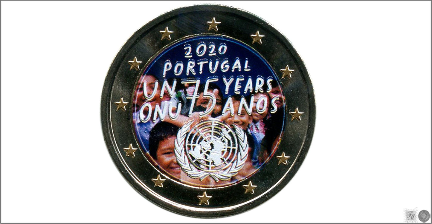 Portugal - 2020 - Monedas Euros Color - S/C / UNC - 2 € Año 2020 / 2ª 75 Años ONU