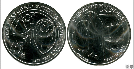 Portugal - 2020 - Monedas euros en plata - S/C / UNC - 7,50 € Año 2020 / Fernaao de Magalhaes - Pingüino