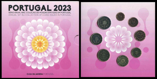 Portugal - 2023 - Monedas Euros en cartera oficial - FDC / MS - Cartera año 2023 (8 monedas)