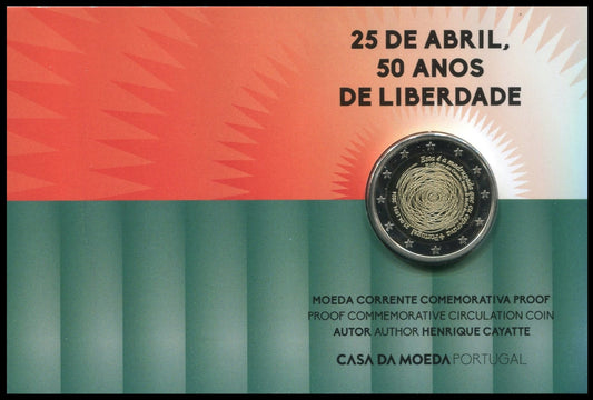 Portugal - 2024 - Monedas Euros circulación - PROOF - 2 € Año 2024 / 50 Años del 25 de Abril de 1974 - proof