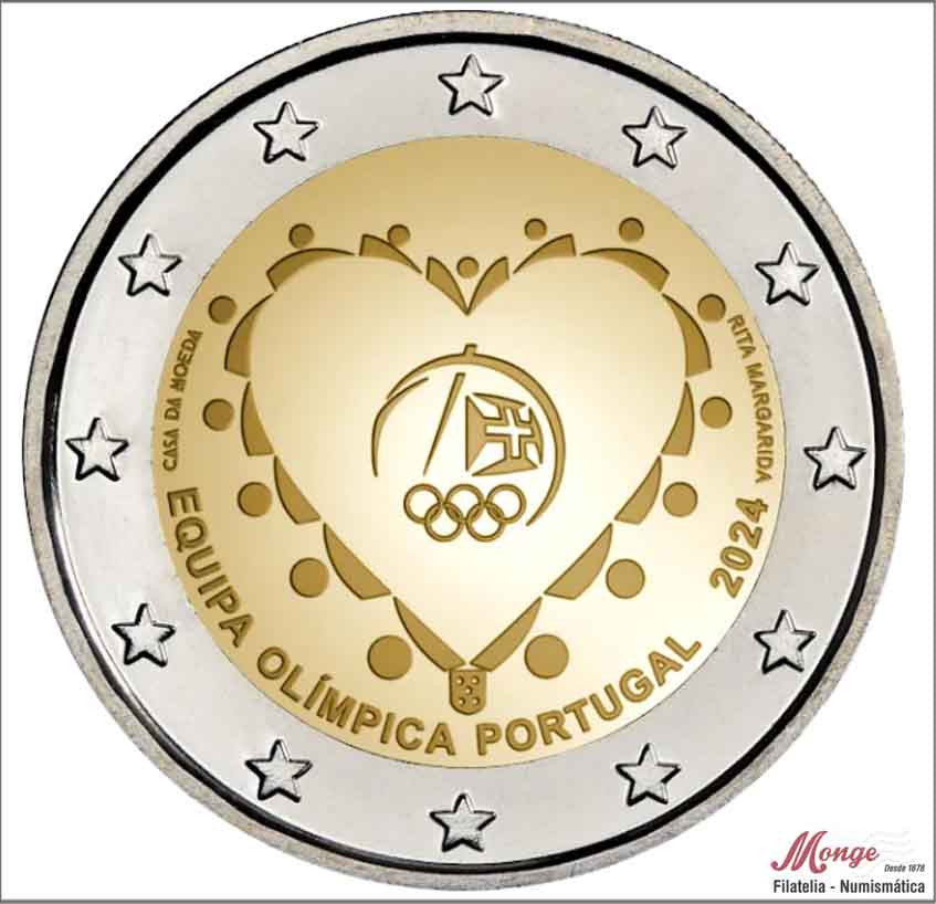 Portugal - 2024 - Monedas Euros circulación - S/C / UNC - 2 € Año 2024 / Equipo Olimpico de Portugal 2024