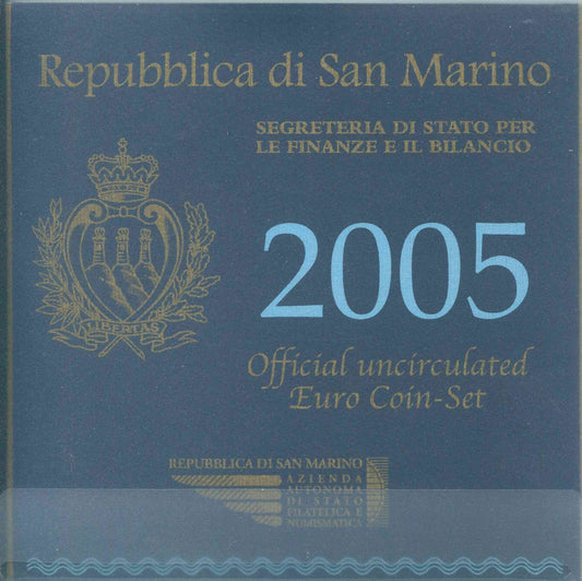 San Marino - 2005 - Monedas Euros en cartera oficial - FDC / MS - Cartera 2005 (9m)