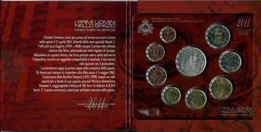 San Marino - 2011 - Monedas Euros en cartera oficial - FDC / MS - Cartera 2011 (8 monedas+5 € de plata)