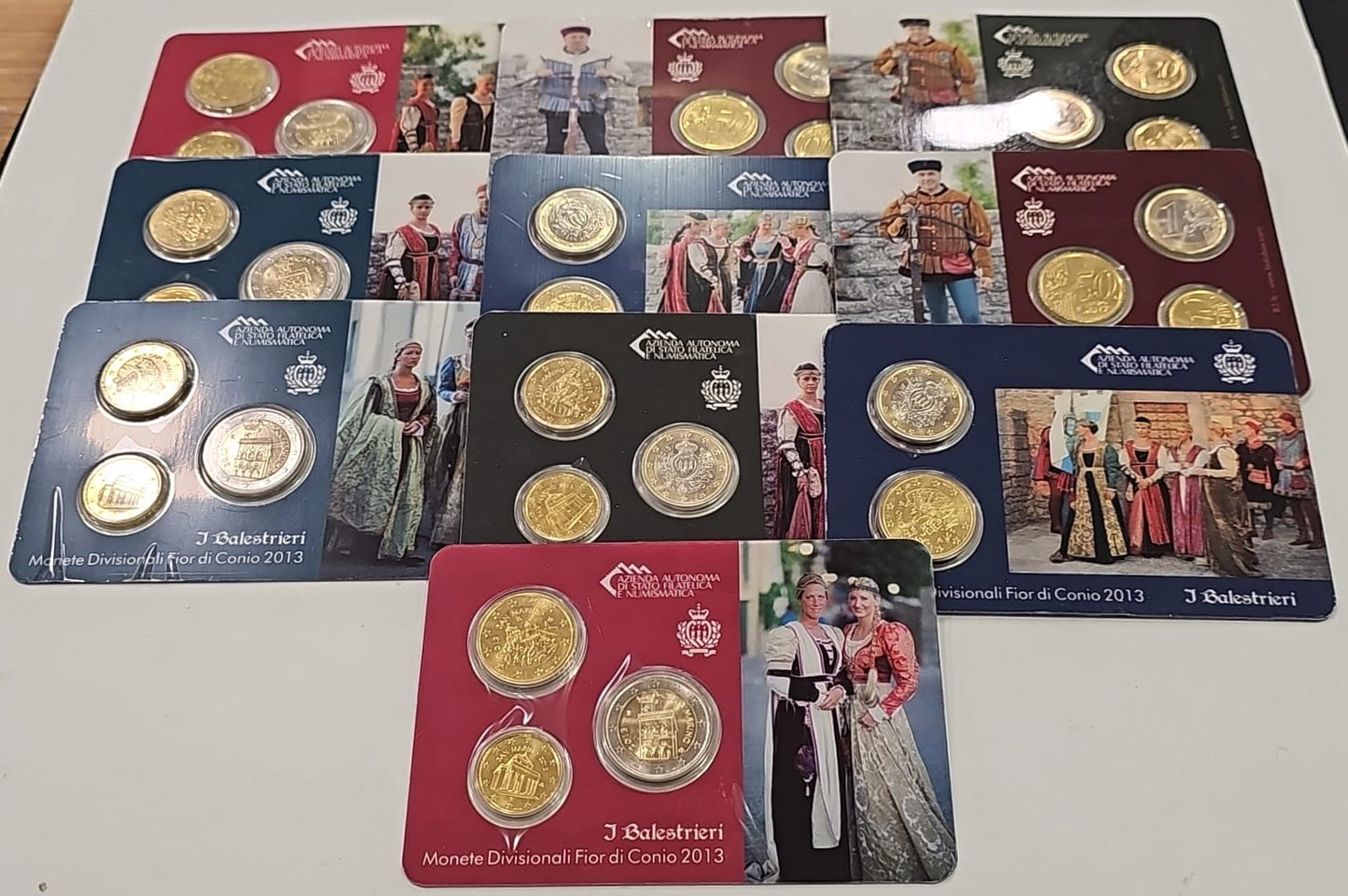 San Marino - 2013 - Monedas Euros en cartera oficial - FDC / MS - 10, 20, 50 Ctms y 1 € Año 2013 / 10 Coin Cart - Juego competo