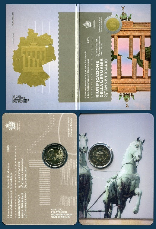 San Marino - 2015 - Monedas Euros en cartera oficial - FDC / MS - 2 € Año 2015 / Reunificación de Alemania