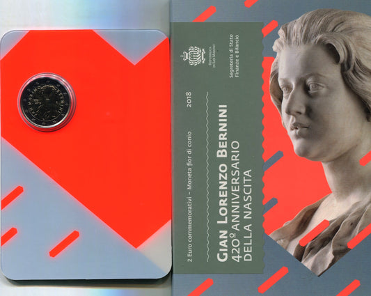 San Marino - 2018 - Monedas Euros en cartera oficial - FDC / MS - 2 € Año 2018 / Gian Lorenzo Bernini