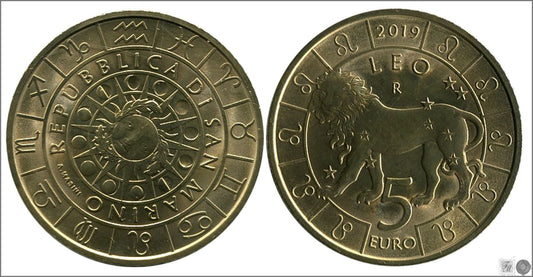 San Marino - 2019 - Monedas Euros circulación - S/C / UNC - 5 € año 2019 / Leo