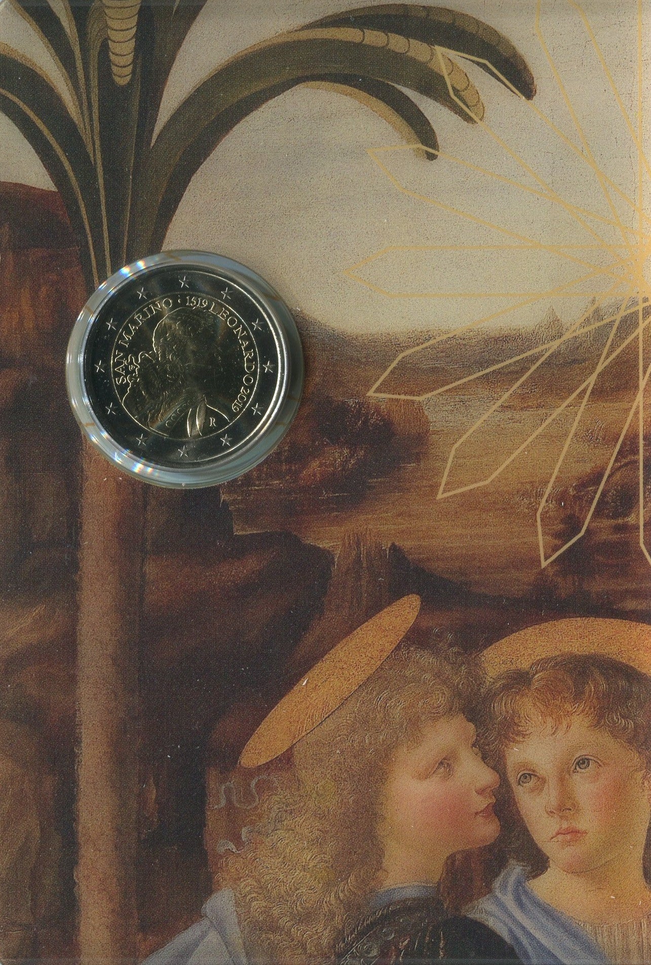 San Marino - 2019 - Monedas Euros en cartera oficial - FDC / MS - 2 € Año 2019 / Leonardo Da Vinci