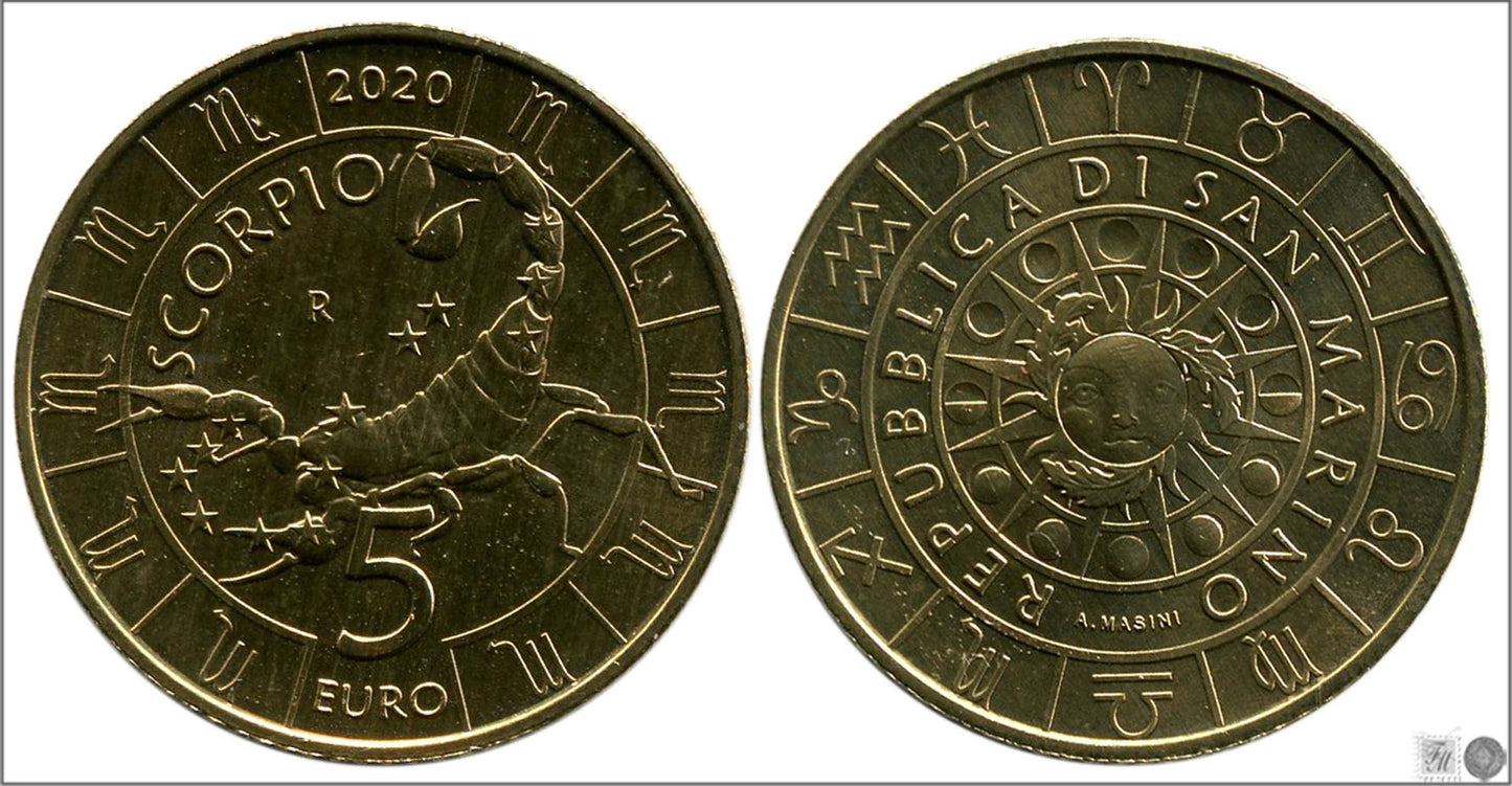 San Marino - 2020 - Monedas Euros circulación - S/C / UNC - 5 € año 2020 / Escorpion