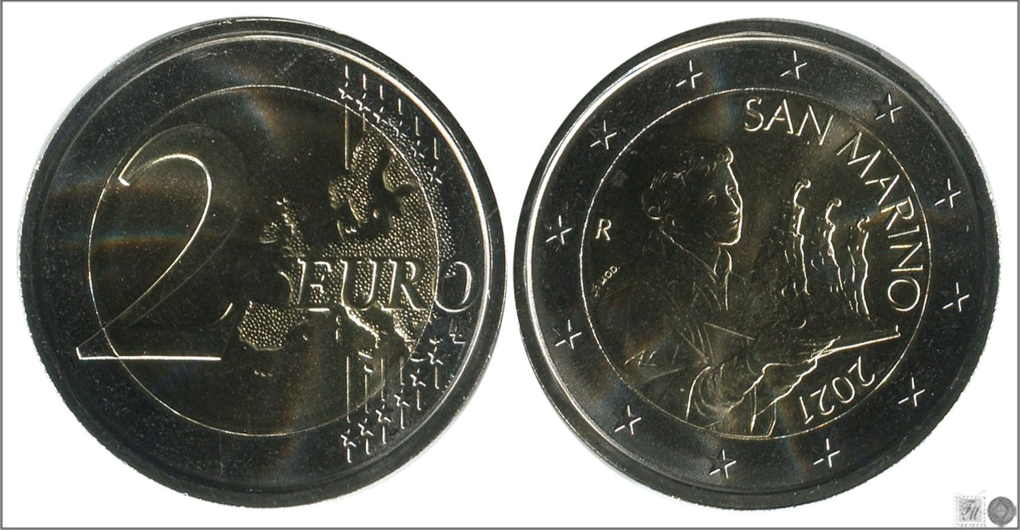 San Marino - 2021 - Monedas Euros circulación - S/C / UNC - 2 € año 2021