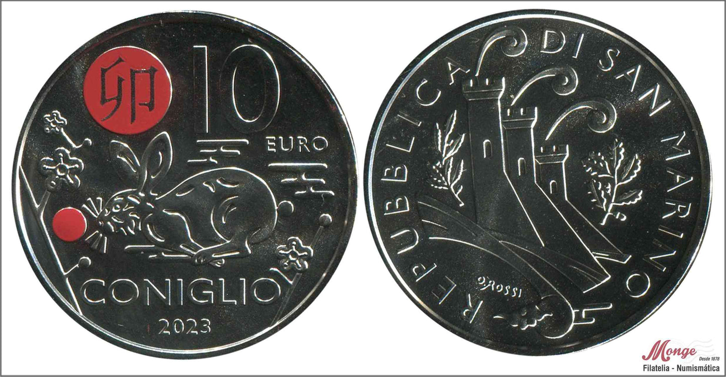 San Marino - 2023 - Monedas Euros circulación - S/C / UNC - 10 € año 2023 / Conejo