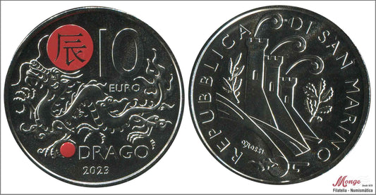 San Marino - 2023 - Monedas Euros circulación - S/C / UNC - 10 € año 2023 / Dragon