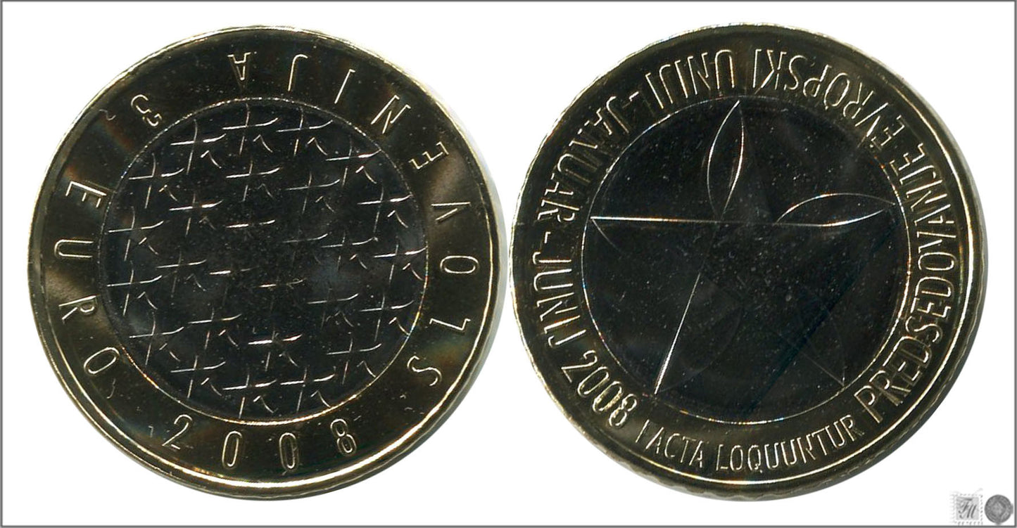 Slovenia - 2008 - Monedas Euros circulación - S/C / UNC - 3 € año 2008 / Bimetálica