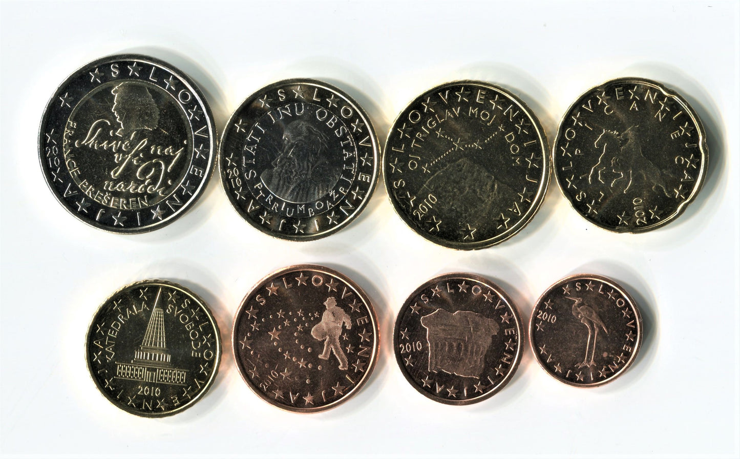 Slovenia - 2010 - Monedas Euros circulación - S/C / UNC - Año 2010 (8 monedas)