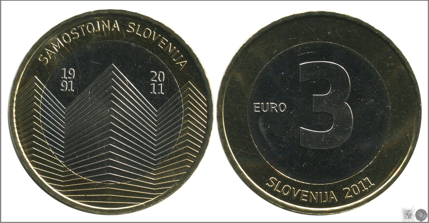 Slovenia - 2011 - Monedas Euros circulación - S/C / UNC - 3 € Año 2011 / Samostojna