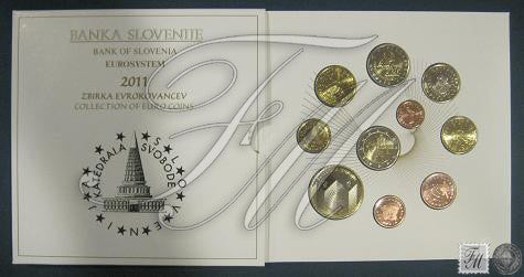 Slovenia - 2011 - Monedas Euros en cartera oficial - FDC / MS - Cartera año 2011 (10 monedas)