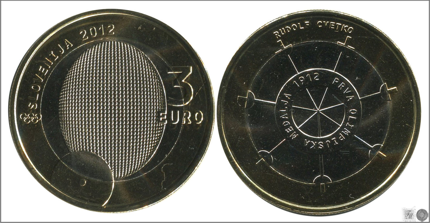 Slovenia - 2012 - Monedas Euros circulación - S/C / UNC - 3 € Año 2012 / Rudolf Cvetko