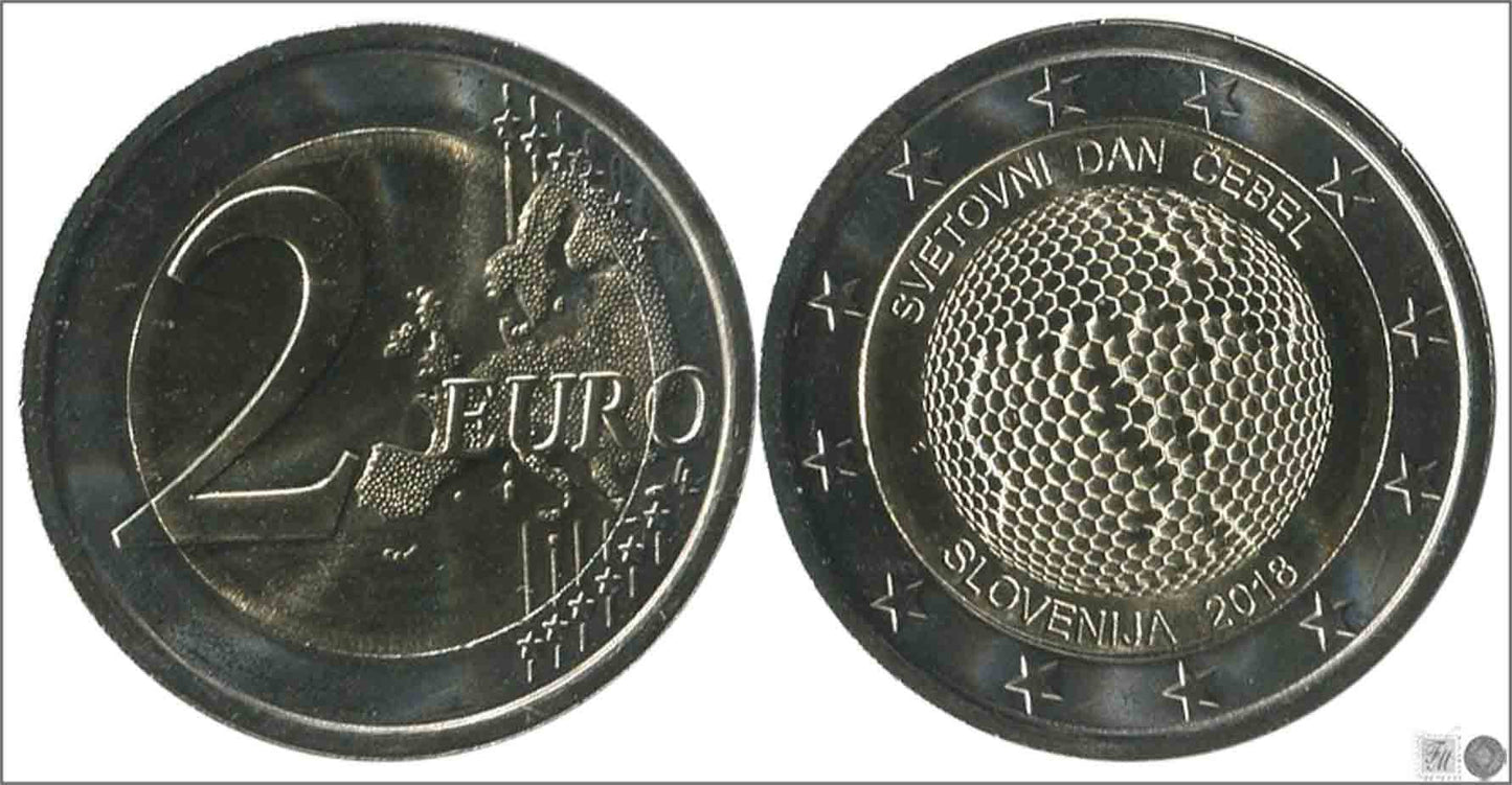 Slovenia - 2018 - Monedas Euros circulación - S/C / UNC - 2 € Año 2018 / Dia mundial de las abejas