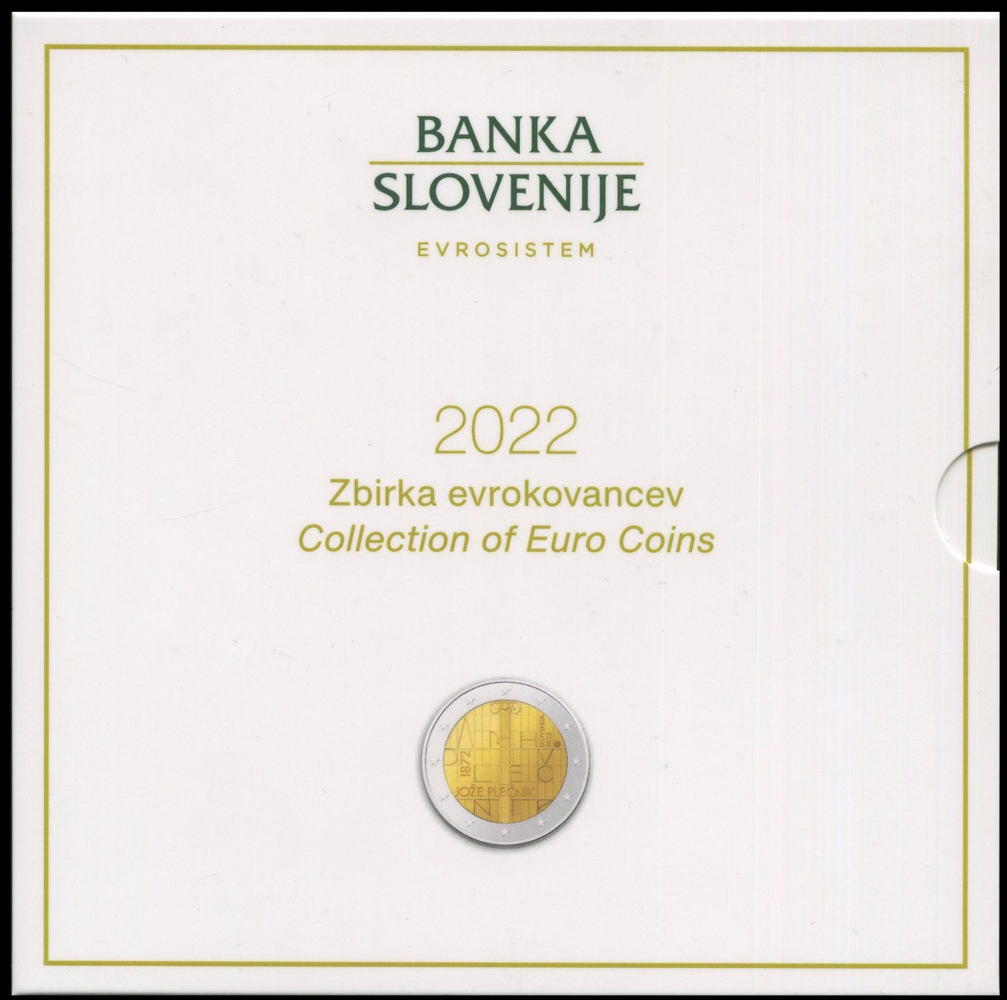 Slovenia - 2022 - Monedas Euros en cartera oficial - FDC / MS - Cartera año 2022 (10 monedas)