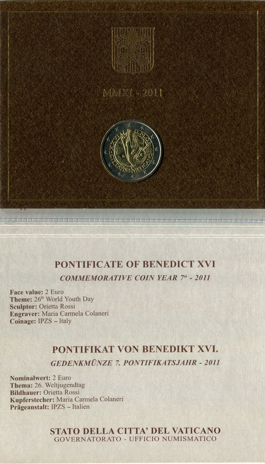 Vaticano - 2011 - Monedas Euros en cartera oficial - FDC / MS - 2 € Año 2011 / Año de la juventud