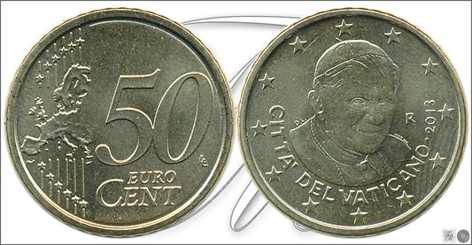 Vaticano - 2013 - Monedas Euros circulación - S/C- aUNC - 50 Centimos 2013 / Benedicto XVI.