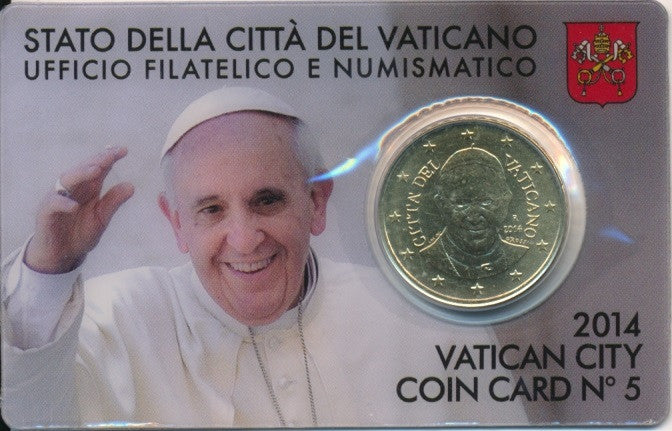 Vaticano - 2014 - Monedas Euros en cartera oficial - FDC / MS - 50 Centimos año 2014 / Coin Card nº 5 / Papa Francisco