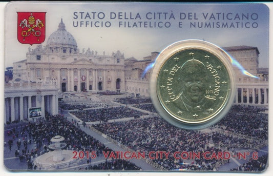 Vaticano - 2015 - Monedas Euros en cartera oficial - FDC / MS - 50 Centimos año 2015 / Coin Card nº 6 / Plaza San Pedro