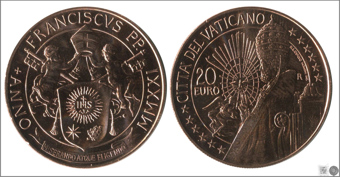 Vaticano - 2021 - Monedas Euros circulación - S/C / UNC - 20 € Año 2021 / MMXXI