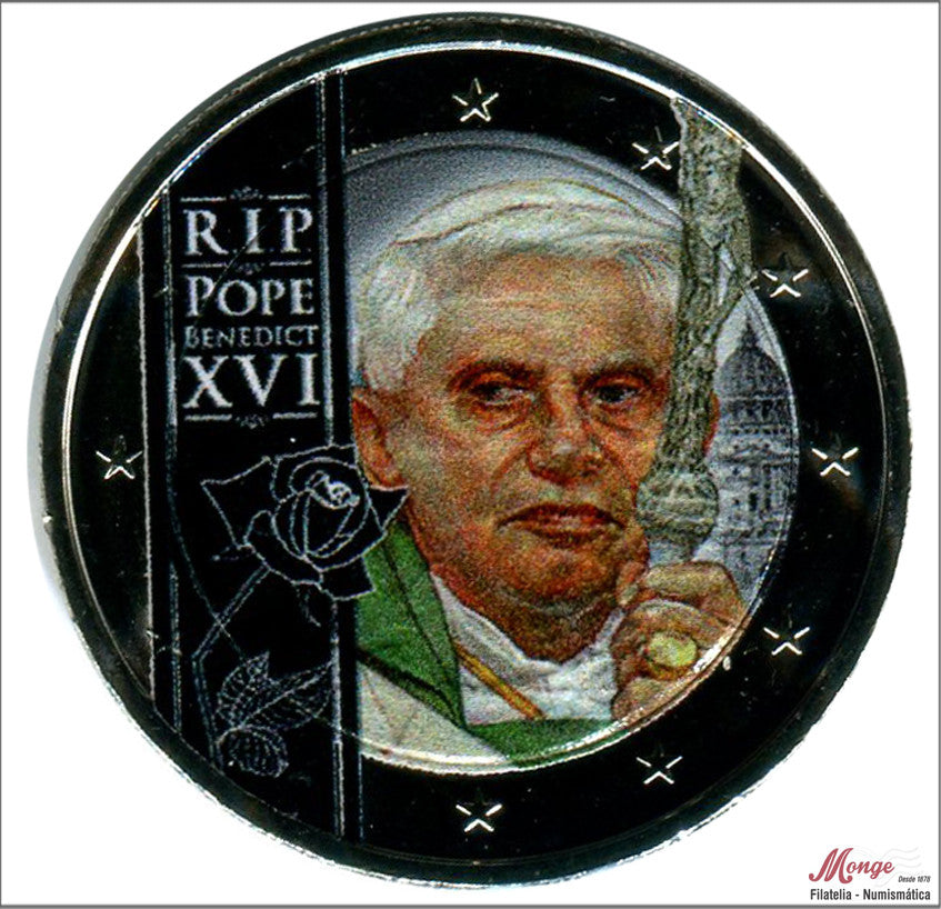 Vaticano - 2022 - Monedas Euros Color - FDC / MS - 2 € año 2022 / RIP Pope Benedict