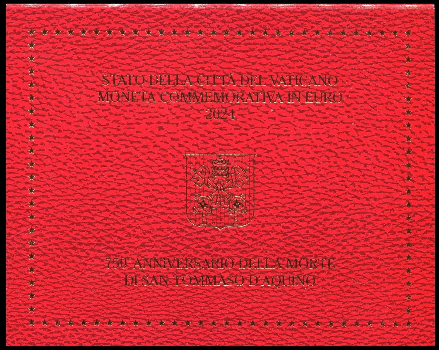 Vaticano - 2024 - Monedas Euros en cartera oficial - FDC / MS - 2 € año 2024 / 750 Aniv. de la muerte de Tomas de Aquino