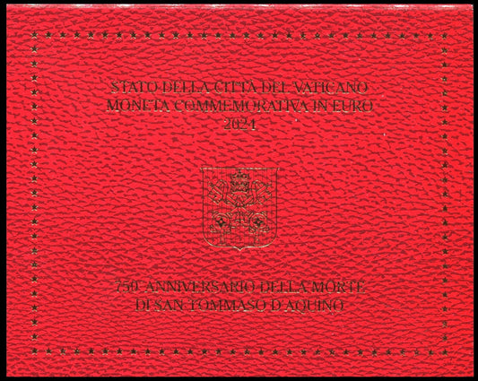 Vaticano - 2024 - Monedas Euros en cartera oficial - FDC / MS - 2 € año 2024 / 750 Aniv. de la muerte de Tomas de Aquino